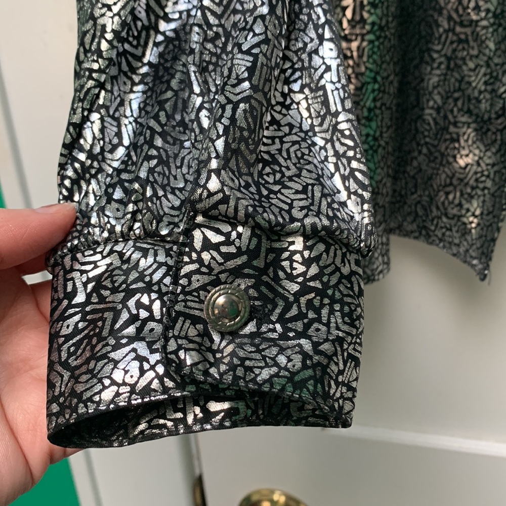 Vintage Silver Shiny Metallic Jacket - image 5